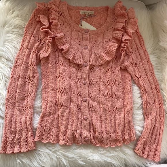 Loveshackfancy Warren Ruffle Cardigan NWT - Picture 6 of 9